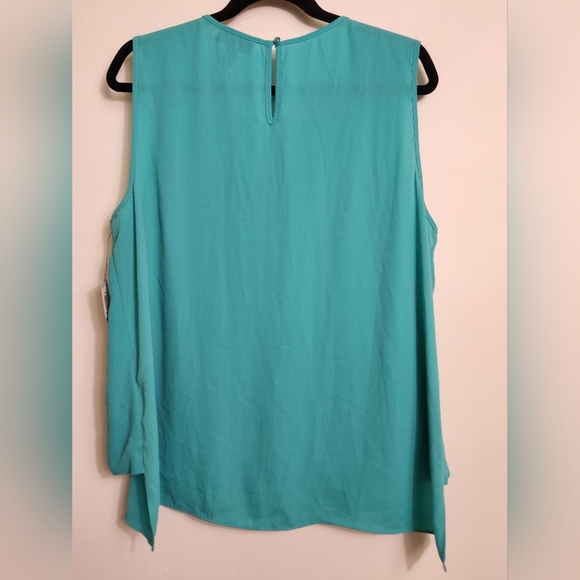 Thalia Sodi Turquoise Embellished Sleeveless Blouse Size XL.   #E03 - Picture 3 of 11